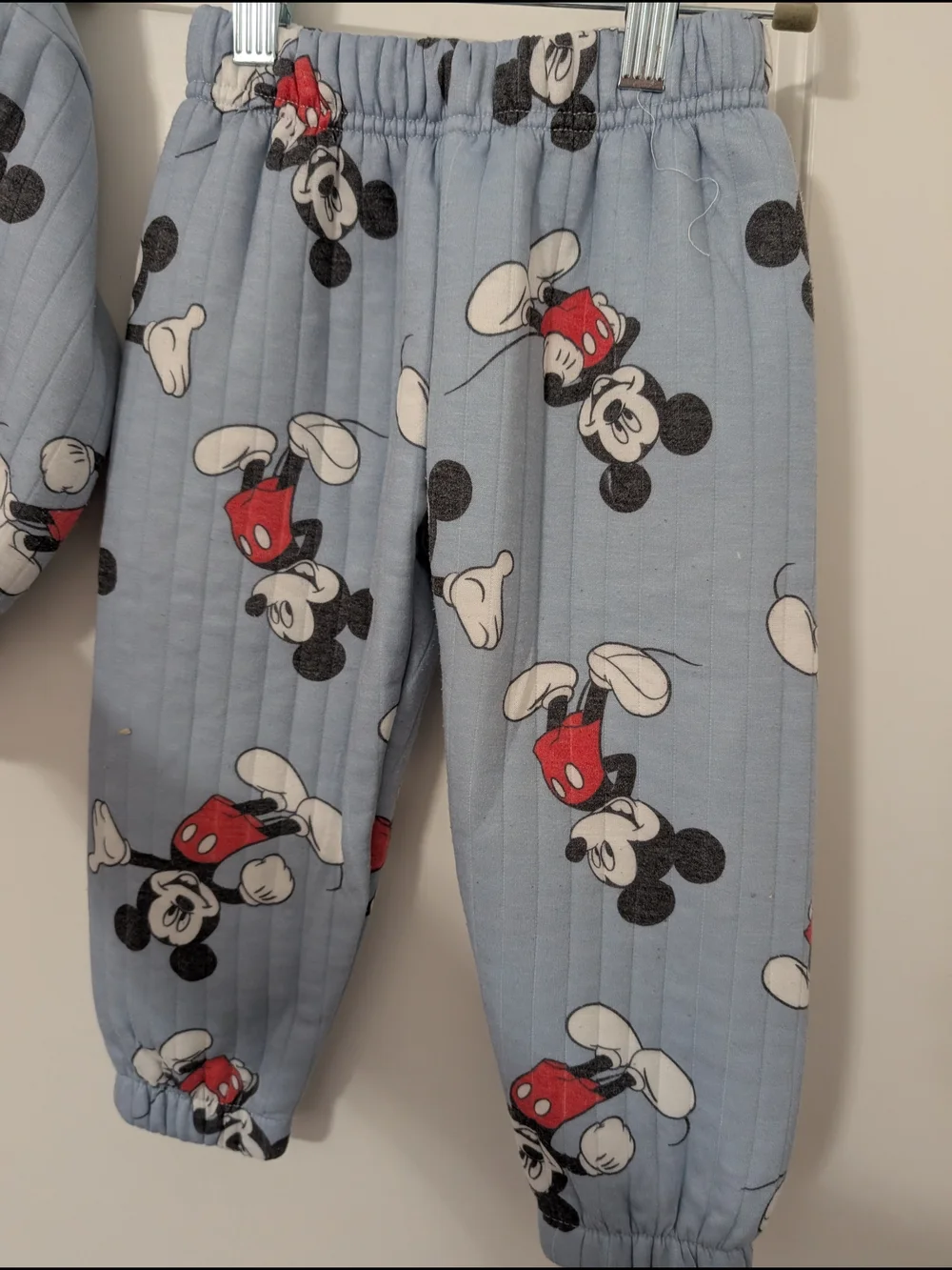 Disney Mickey Mouse Light Blue Ribbed Sweatshirt And Jogger Set
